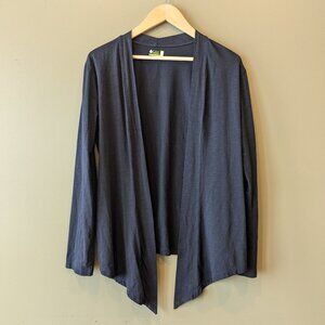 Tasc Performance Womens Black Small Organic Cotton Bamboo Open Cardigan Casual